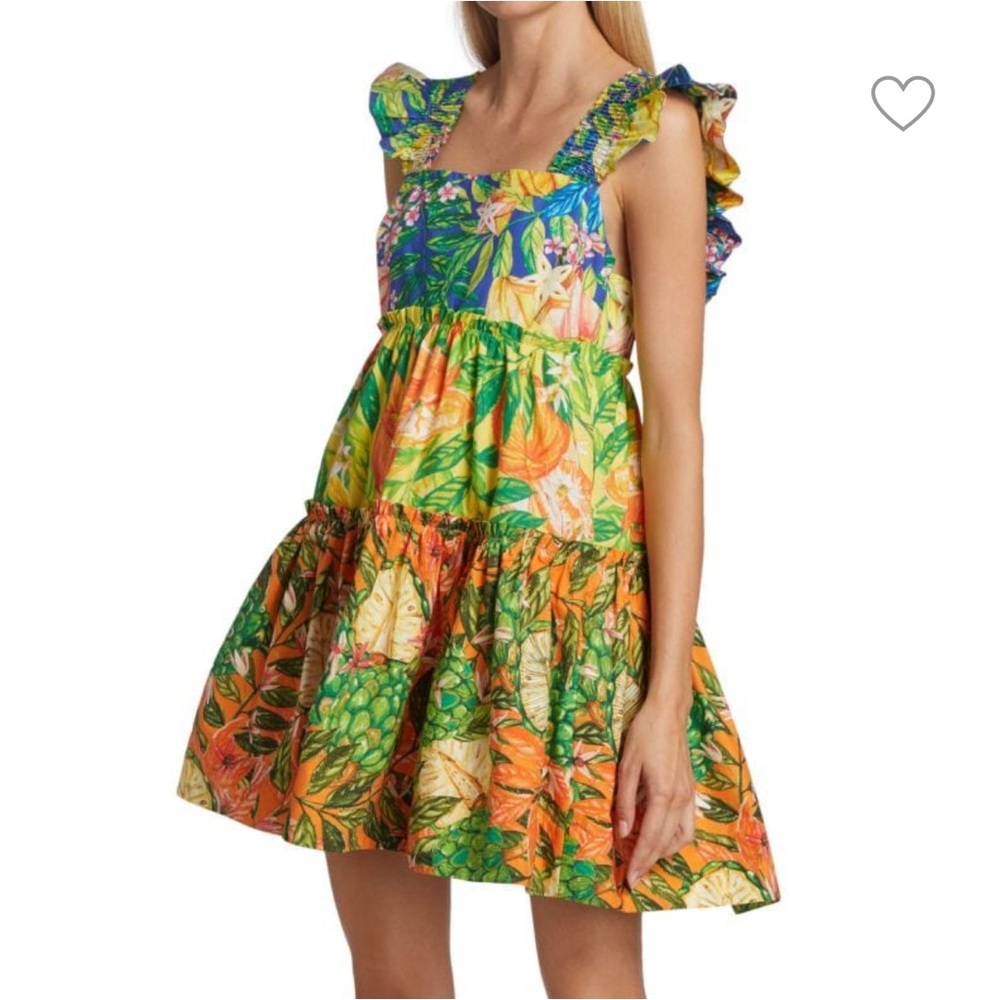 FARM Rio Caipirinha Tiered Cotton Minidress size XL